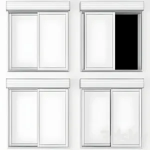 Sliding stained glass windows with roller shutters