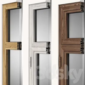 Swing stained glass wooden windows