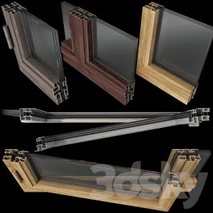 Swing stained glass wooden windows