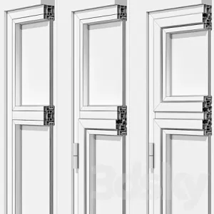 Swing stained glass wooden windows
