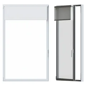White window with roller blind