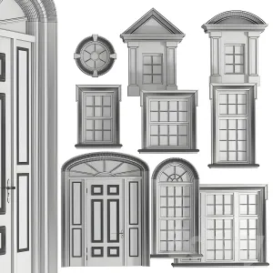 Windows doors in the british classical style