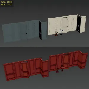 Boiserie classic panels with door