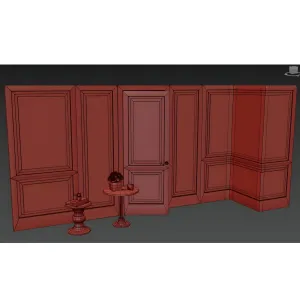 Boiserie classic panels with door