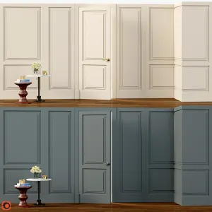 Boiserie classic panels with door
