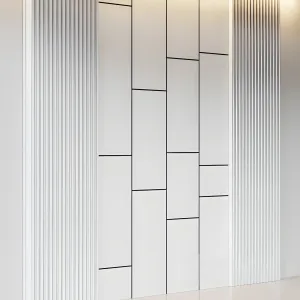 Decorative wall panel made of oak battens