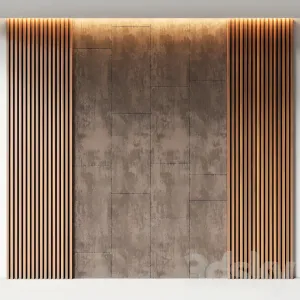 Decorative wall panel made of oak battens