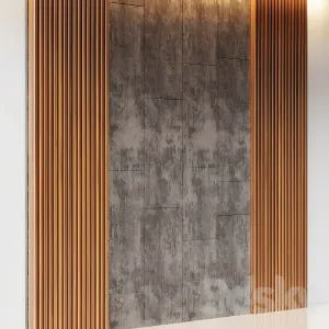 Decorative wall panel made of oak battens