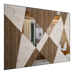 Wood marble wall decor