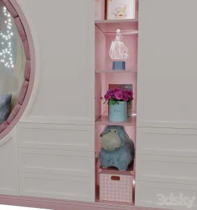 Wardrobe with a eat for a children room