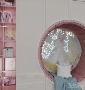 Wardrobe with a eat for a children room