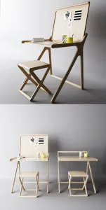 Children table with a folding table top