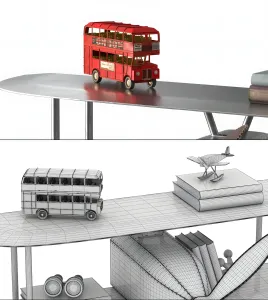 Vintage airplane metal shelf