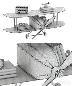 Vintage airplane metal shelf