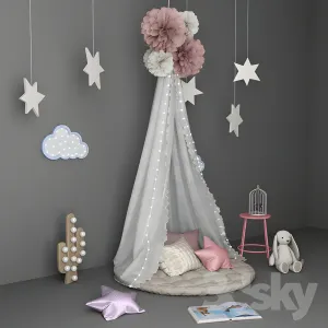 Decorative set for children with canopy