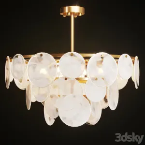 Smoked glass hanging disc chandelier JACKLYN