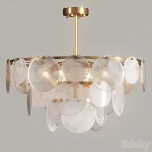 Smoked glass hanging disc chandelier JACKLYN