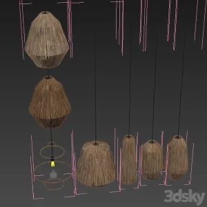 Lamp barrel big rattan n