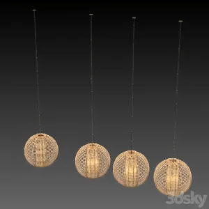 Lamp wicker branch rattan sphere