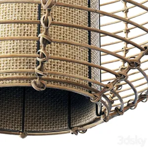 Lamp wicker branch rattan sphere