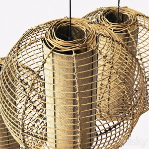 Lamp wicker branch rattan sphere