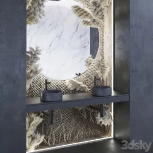 WASHBASING decoration with dried flowers
