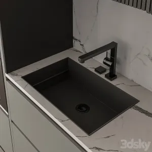 Kitchen Modern Gray Black Cabinets