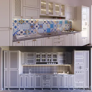 Kitchen with majolica
