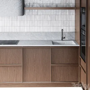 Modern kitchen with ceramic tiles