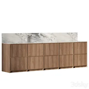 Straight kitchen with island