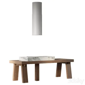 Straight kitchen with island