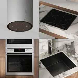 Straight kitchen with island