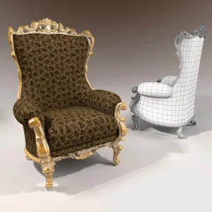 Milord armchair wood fabric