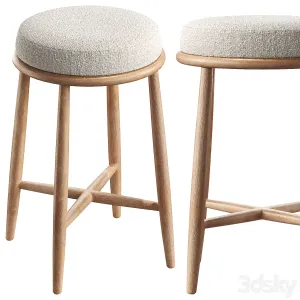 Hobbs Cerused Natural Oak Wood Counter Stool