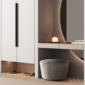 Hallway zone half round mirror