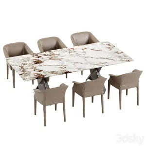 Cattelan Italia Mad Keramik table Zuleika chair set