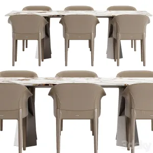 Cattelan Italia Mad Keramik table Zuleika chair set