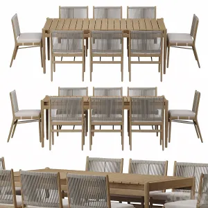 Four Hands Rosen Outdoor Dining Table set