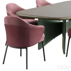 Minotti angie dining Chair Turri Blues Table