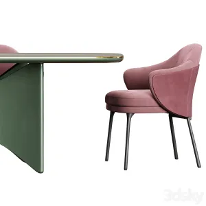 Minotti angie dining Chair Turri Blues Table