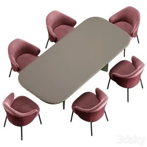 Minotti angie dining Chair Turri Blues Table