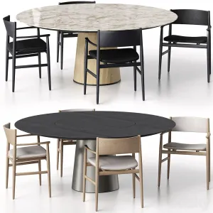 Neve chair with handles Materic table by Porro