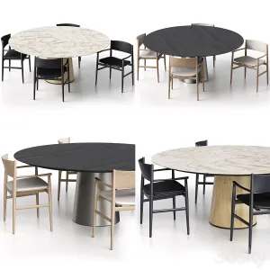 Neve chair with handles Materic table by Porro