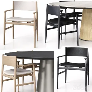 Neve chair with handles Materic table by Porro