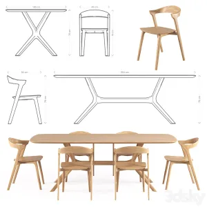 Oak bok chair oak table