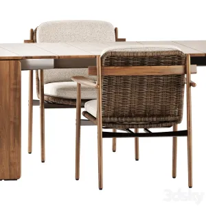 Trio Outdoor Dining chair Drake Outdoor table by Minotti