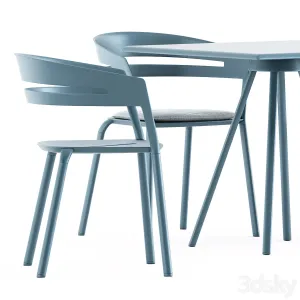 Zebra Square table Ria Dining armchair by Fast