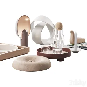 Living contemporary nature accessories decor set