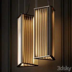 VeniceM Numa Pendant Light in Brass Glass