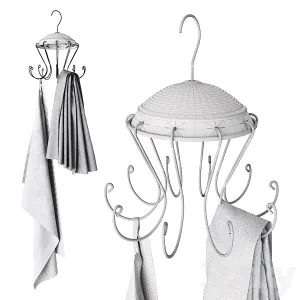 Borstad hanger with hooks